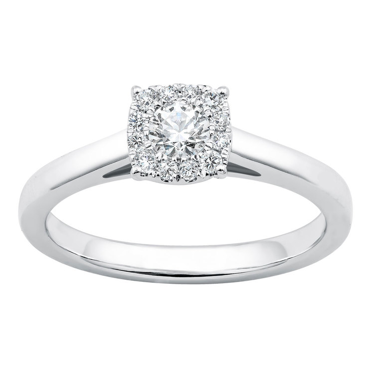 Anillo, 0.33ctw Diamantes, Oro Blanco 14kt — Imagen 1 de 3