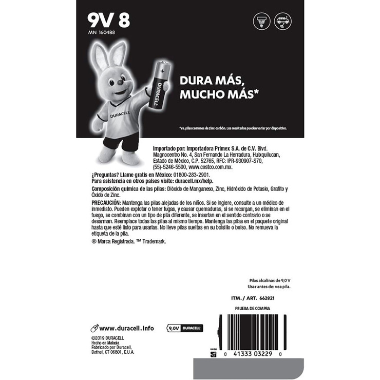Duracell, Baterías 9V de 8 piezas — Imagen 2 de 2