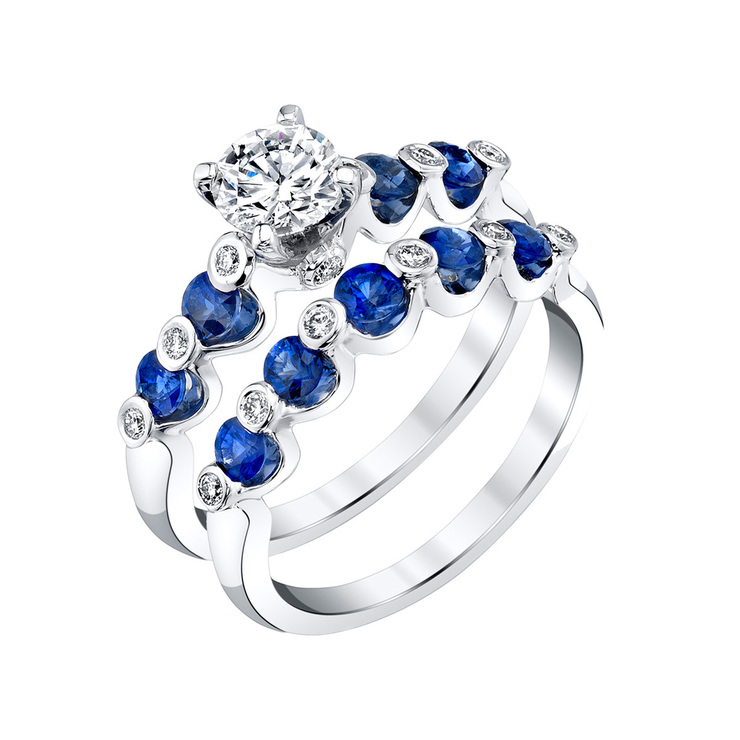 Anillo, Diamante y Zafiro con Churumbela 0.67ctw, Platino