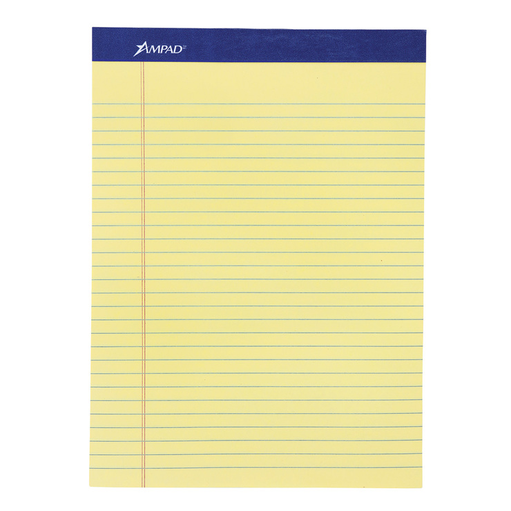 Ampad block de notas tamaño carta color amarillo rayado — Imagen 2 de 3