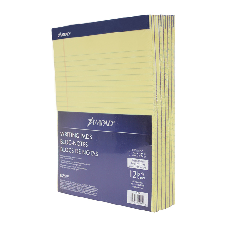 Ampad block de notas tamaño carta color amarillo rayado — Imagen 3 de 3
