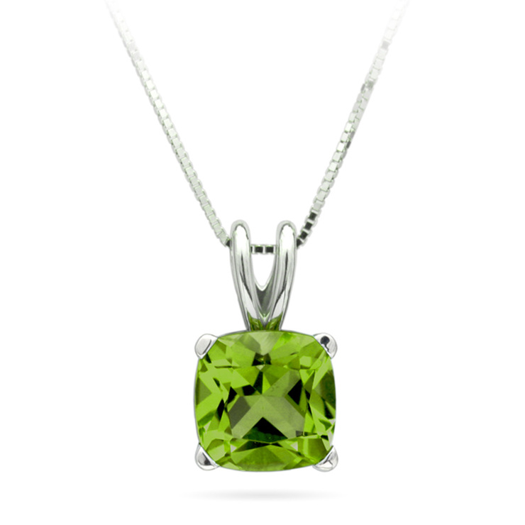 Collar de peridoto, oro blanco de 14kt — Imagen 1 de 3