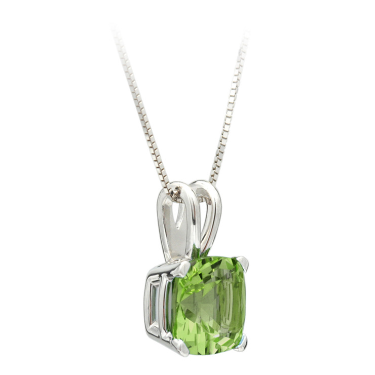 Collar de peridoto, oro blanco de 14kt — Imagen 2 de 3