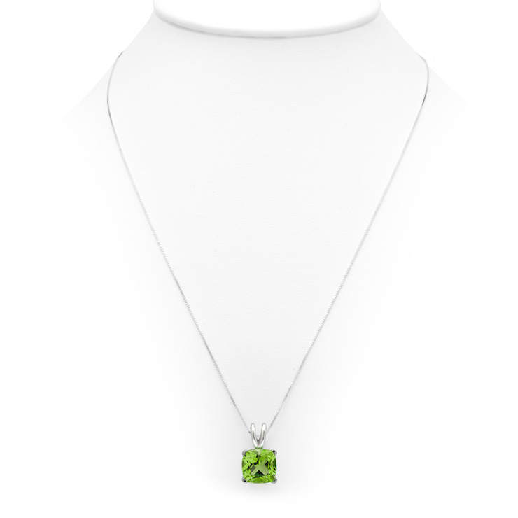 Collar de peridoto, oro blanco de 14kt — Imagen 3 de 3