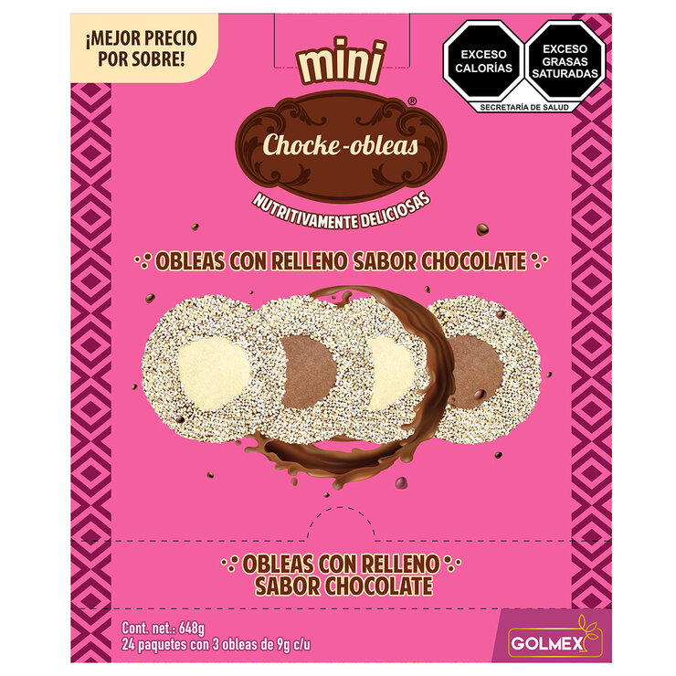 Chocke Obleas con Relleno Sabor a Chocolate 24 pzas de 27 g — Imagen 1 de 3