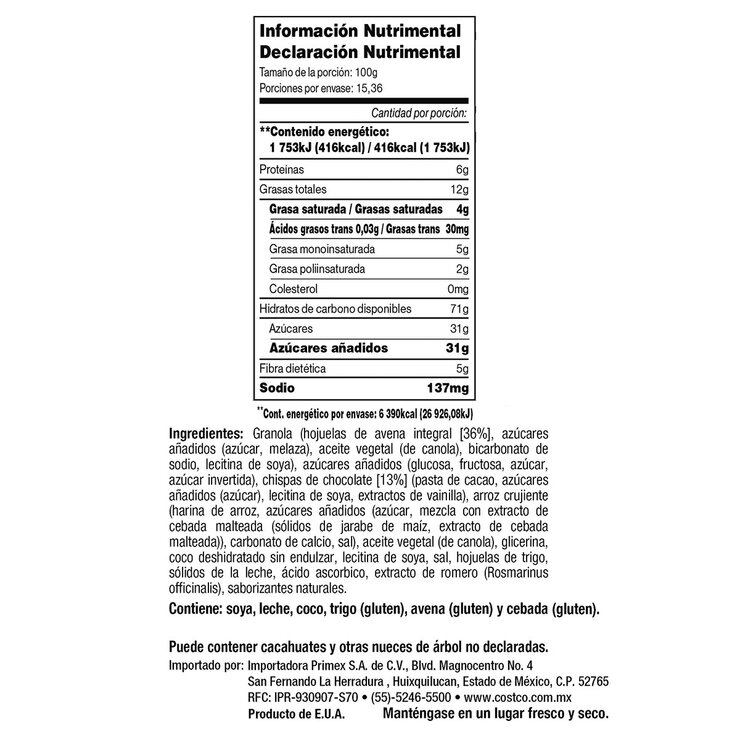 Kirkland Signature Soft & Chewy Barras de Granola 64 pzas de 24 g — Imagen 2 de 3