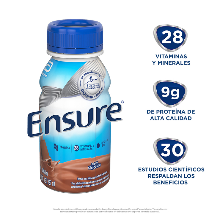 Suplemento Alimenticio para Adultos Sabor Chocolate, Ensure, 16 botellas de 237 ml c/u — Imagen 2 de 4