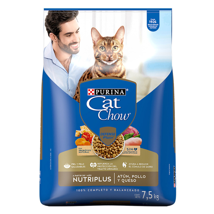 Cat Chow Purina Alimento para Gato  Atún Pollo y Queso 7.5kg — Imagen 1 de 4