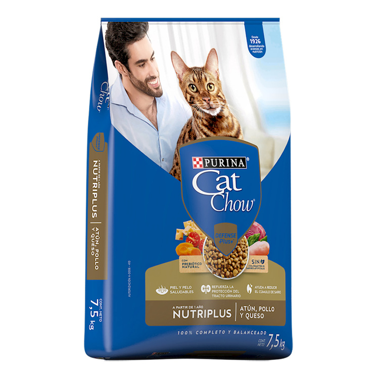 Cat Chow Purina Alimento para Gato  Atún Pollo y Queso 7.5kg — Imagen 3 de 4