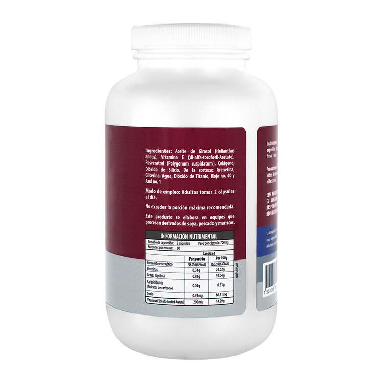 Naturagel Resveratrol con Vitamina E y Colágeno 160 Cápsulas — Imagen 3 de 4