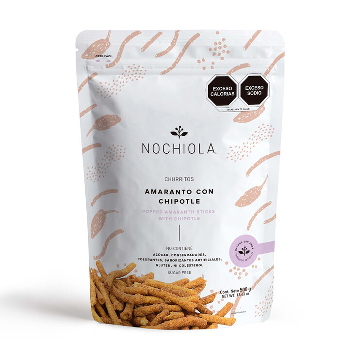 Nochiola Churritos de Amaranto con Chipotle 500 g — Imagen 1 de 3
