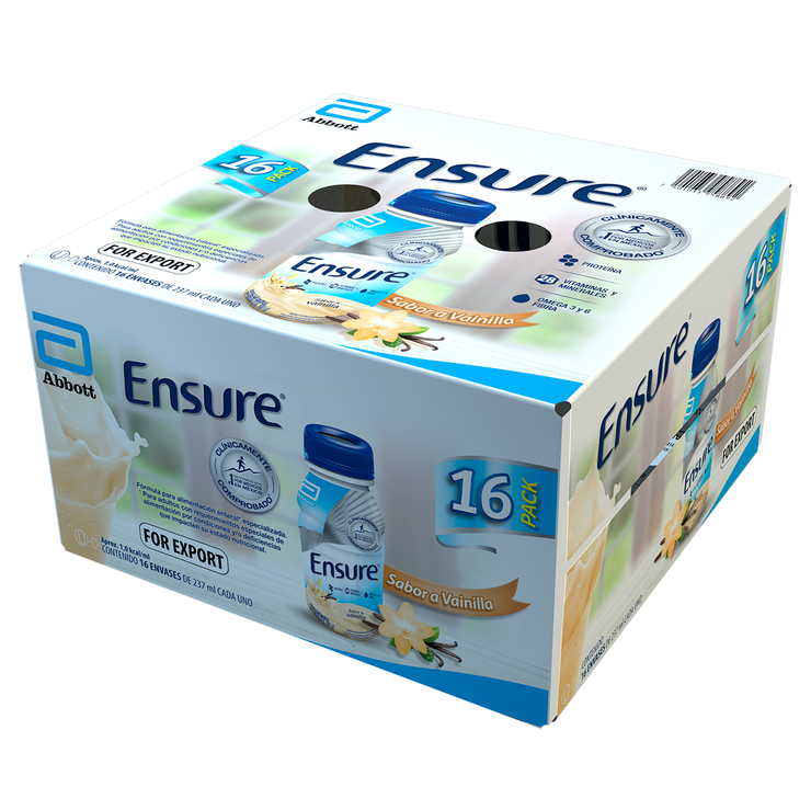Suplemento Alimenticio para Adultos Sabor Vainilla, Ensure, 16 botellas de 237 ml c/u — Imagen 1 de 4