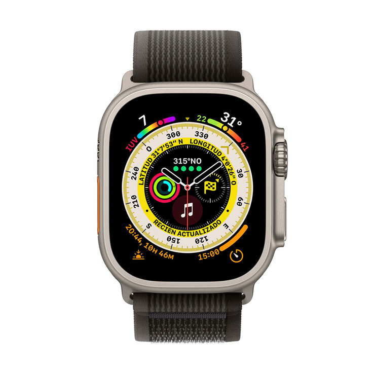 Apple Watch Ultra (GPS + Celular) Caja de titanio 49 mm con correa Loop Trail Negro/Gris — Imagen 2 de 4