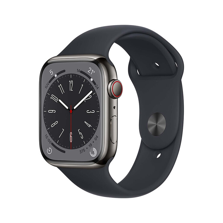 Apple Watch S8 (GPS + Celular) - Caja de acero inoxidable en grafito 45 mm con correa deportiva color medianoche - Ta — Imagen 1 de 4