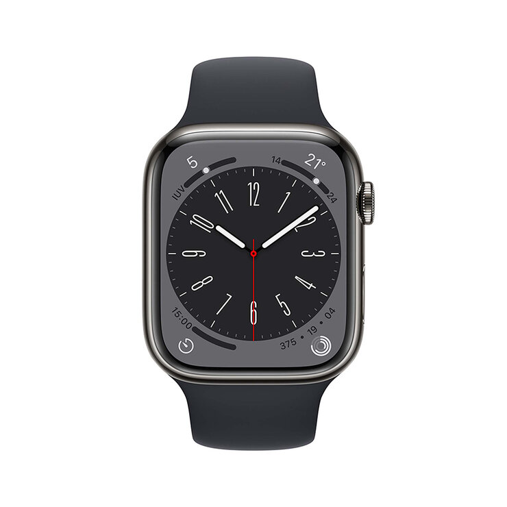 Apple Watch S8 (GPS + Celular) - Caja de acero inoxidable en grafito 45 mm con correa deportiva color medianoche - Ta — Imagen 2 de 4