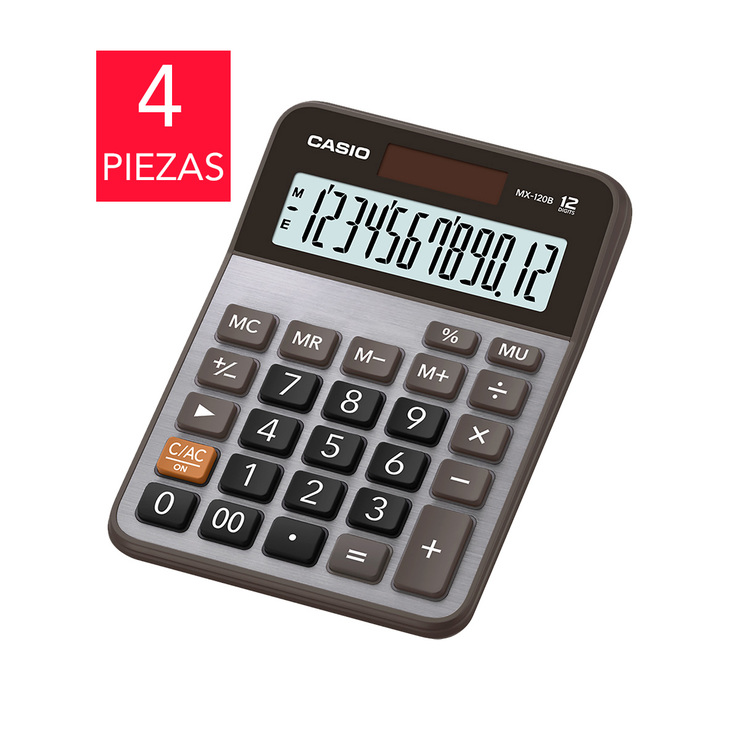 Casio, Calculadora de Escritorio MX-120B, 4 Piezas — Imagen 1 de 2