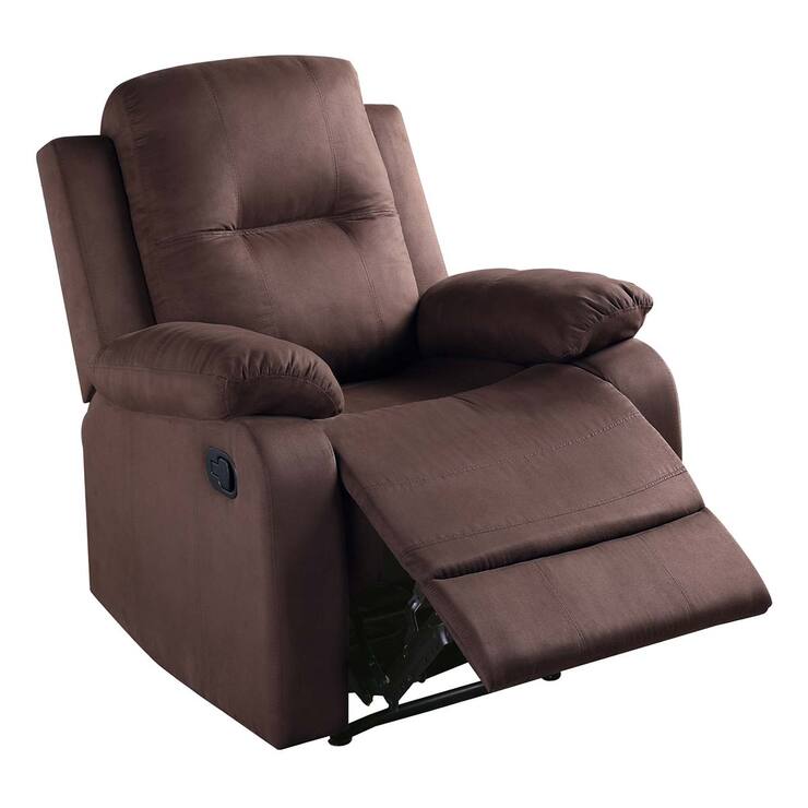 Poundex, Reclinable de tela color café — Imagen 2 de 3