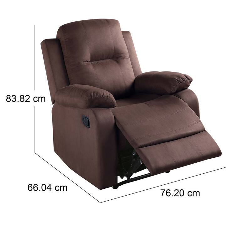 Poundex, Reclinable de tela color café — Imagen 3 de 3