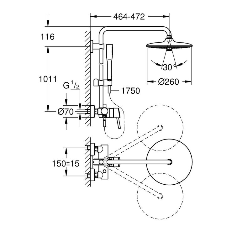 Grohe, Set de Regadera Euphoria — Imagen 3 de 4