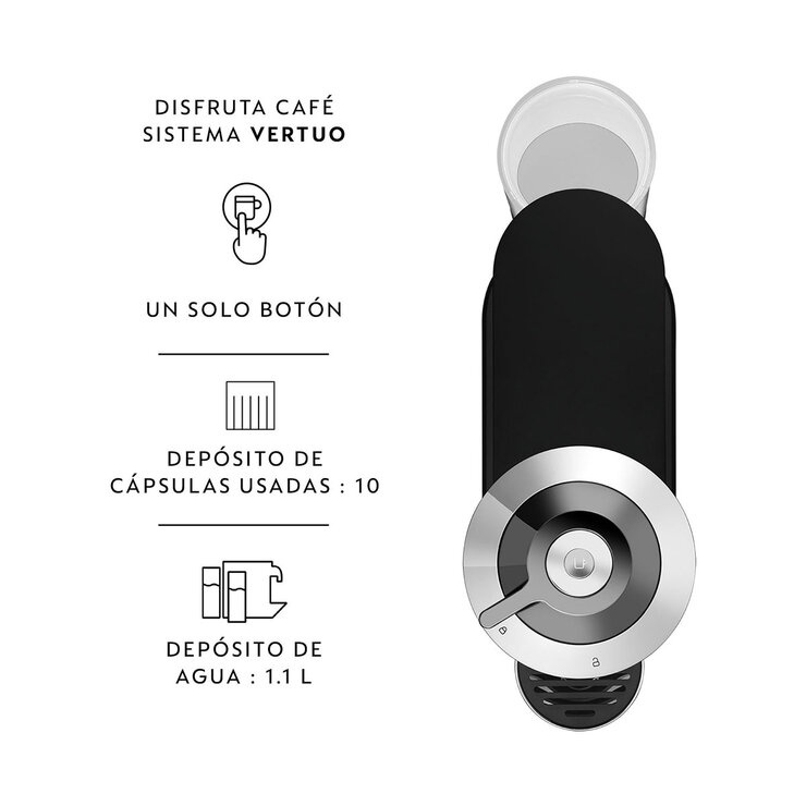 Nespresso, Cafetera Vertuo Next Pure Chrome + Aeroccino 3 con 32 cápsulas + 30 de regalo con el QR — Imagen 2 de 4