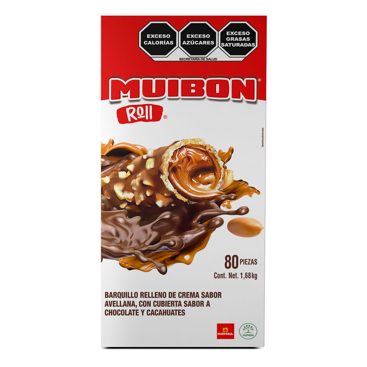 Muibon Roll Barquillos Relleno de Avellana 80 pzas de 20 g — Imagen 1 de 3