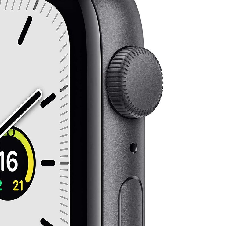 Apple Watch SE (GPS) Caja de aluminio gris espacial 44mm con correa deportiva color medianoche — Imagen 3 de 4