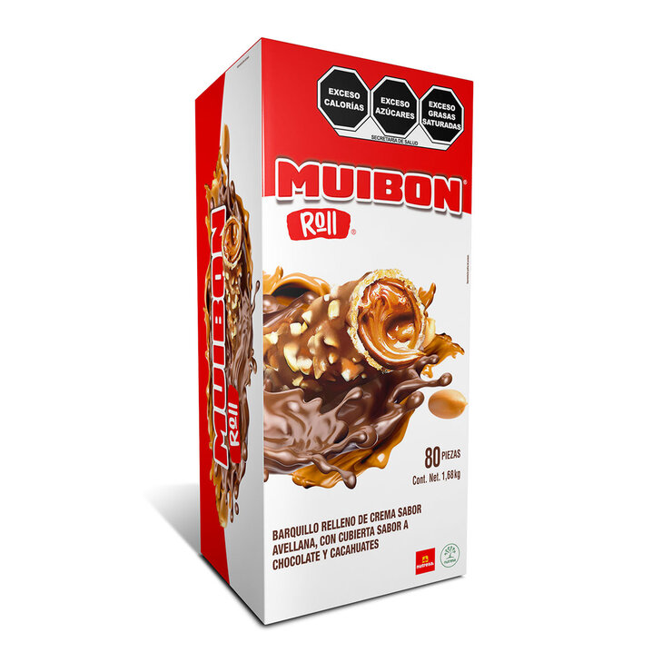 Muibon Roll Barquillos Relleno de Avellana 80 pzas de 20 g — Imagen 3 de 3