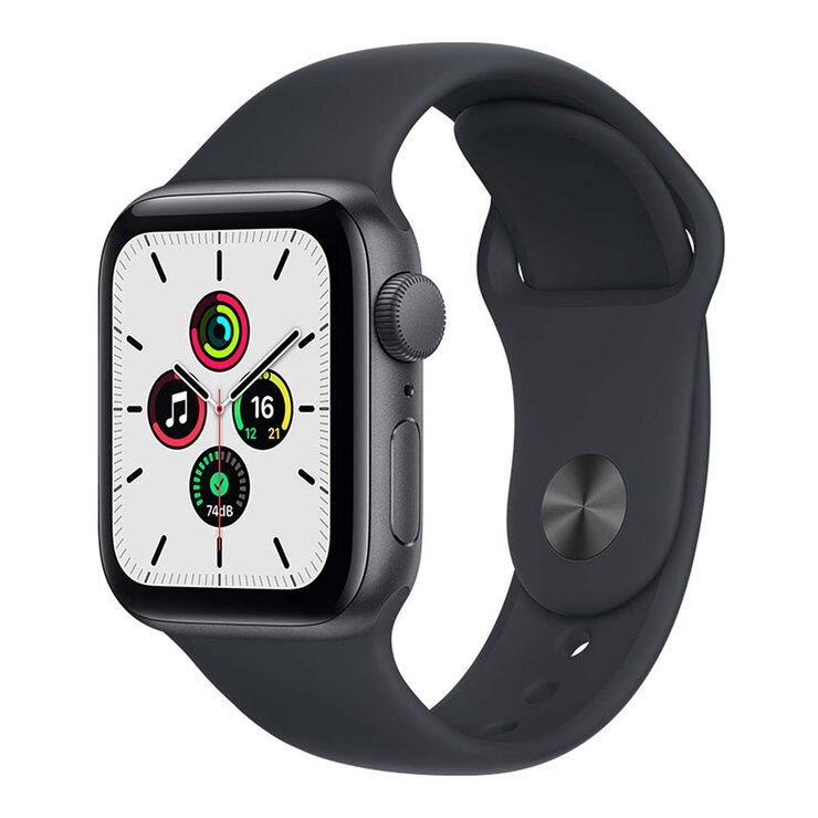 Apple Watch SE (GPS) Caja de aluminio gris espacial 40mm con correa deportiva color medianoche — Imagen 1 de 4