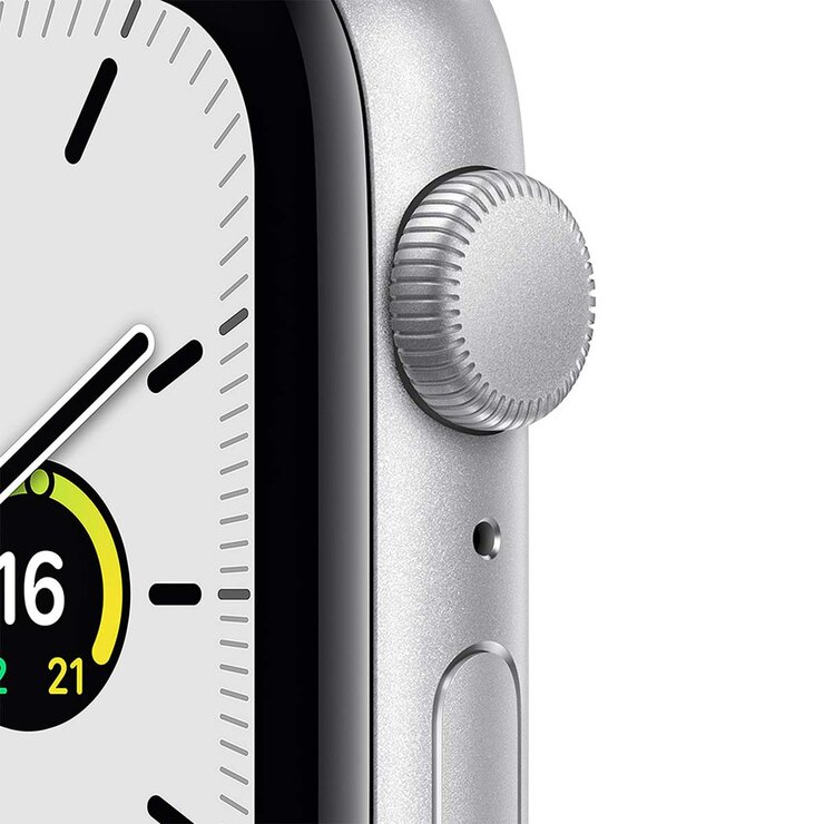 Apple Watch SE (GPS) Caja de aluminio plata 44mm con correa deportiva color abismo — Imagen 2 de 4