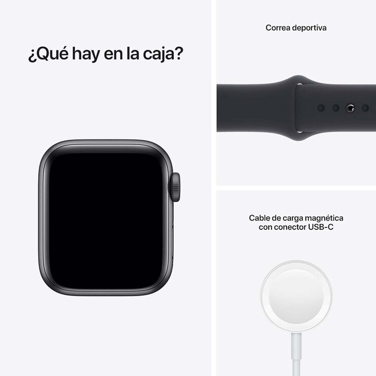 Apple Watch SE (GPS) Caja de aluminio gris espacial 40mm con correa deportiva color medianoche — Imagen 4 de 4