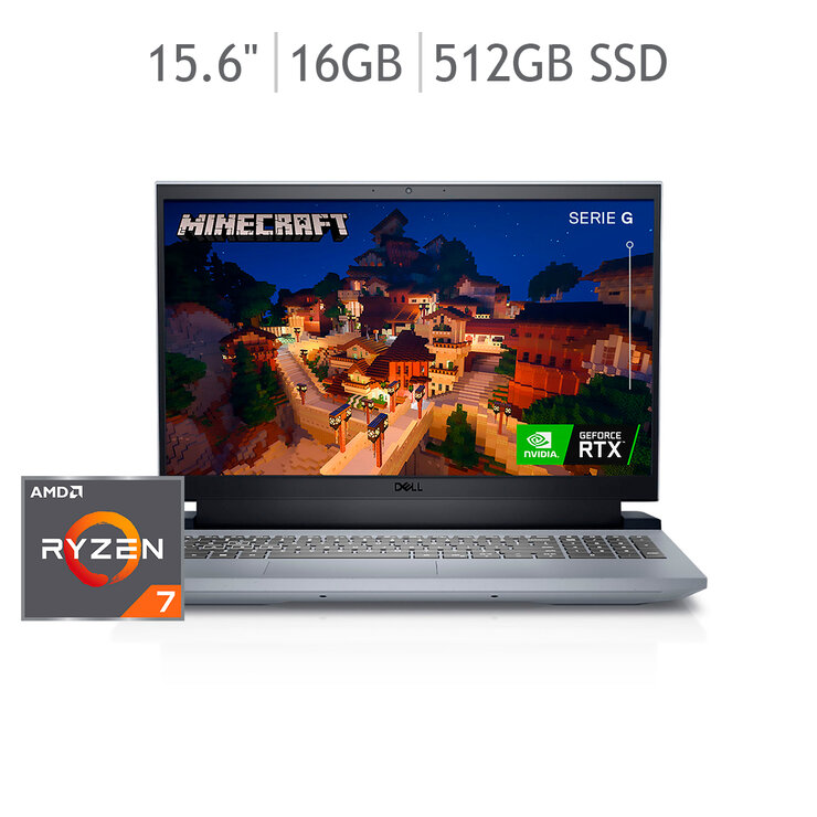 Laptop Dell Gaming NB G15" 5515 AMD Ryzen™7, 16 GB RAM, 512 GB SSD, FHD, WIN 11, GRIS — Imagen 1 de 4