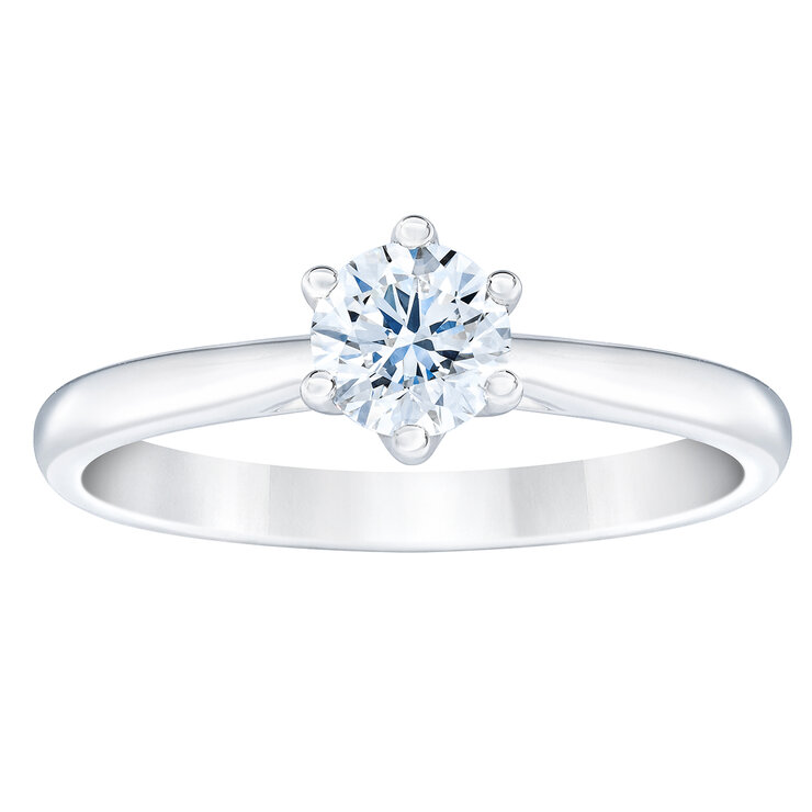Anillo, 0.50ct Diamante Solitario, Platino, Redondo — Imagen 1 de 4