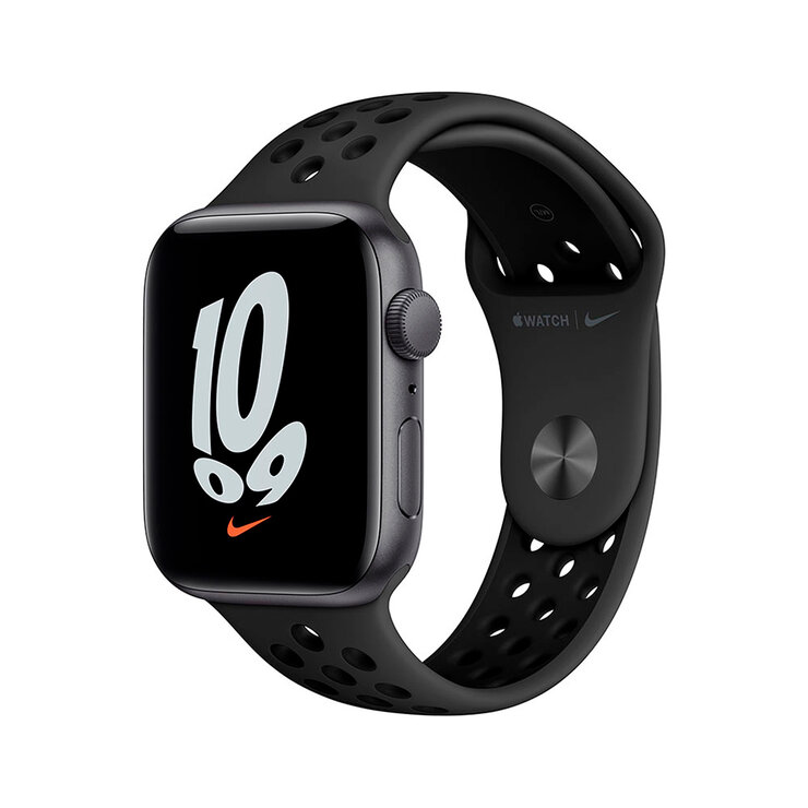 Apple Watch Nike SE (GPS) Caja de Aluminio gris espacial 44 mm con correa Nike Sport antracita negra  — Imagen 1 de 4
