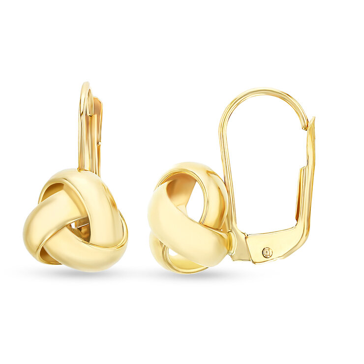 Aretes, Nudo de Amor, Oro Amarillo 14K — Imagen 1 de 4