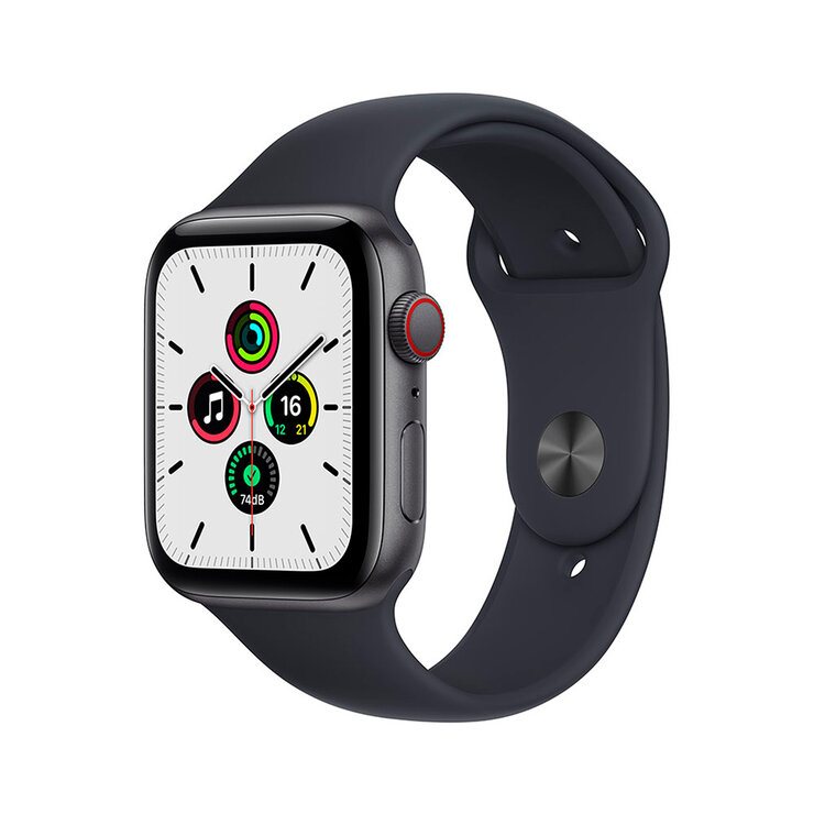 Apple Watch SE (GPS + Celular) Caja de Aluminio gris espacial 44 mm con correa deportiva en color medianoche  — Imagen 1 de 4