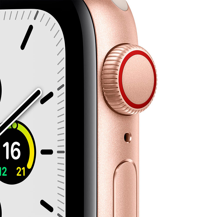 Apple Watch SE (GPS + Celular) Caja de Aluminio Oro 40mm con correa deportiva blanco estrella — Imagen 2 de 4
