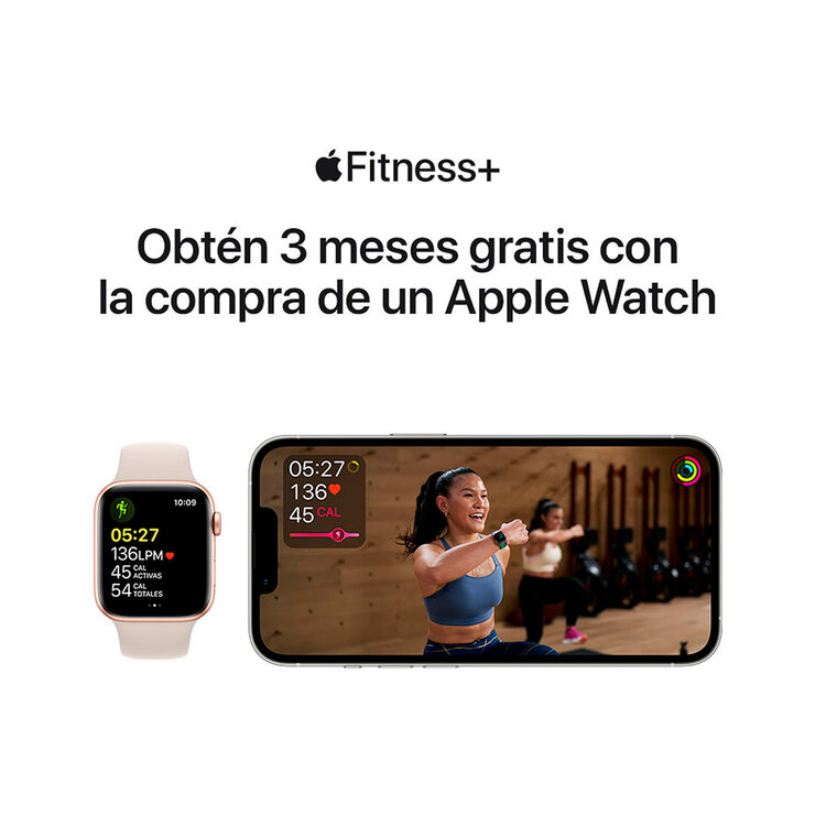 Apple Watch SE (GPS + Celular) Caja de Aluminio Oro 40mm con correa deportiva blanco estrella — Imagen 4 de 4
