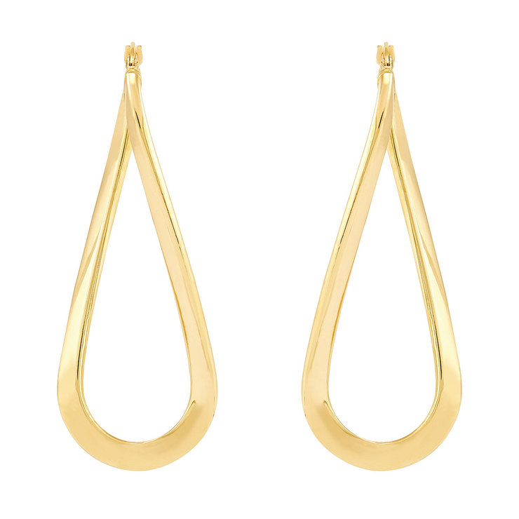 Aretes, Colgantes, Oro Italiano de 14kt — Imagen 2 de 3