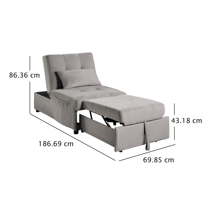 Homelegance, Sofá Cama, Garrell Color Gris  — Imagen 3 de 4