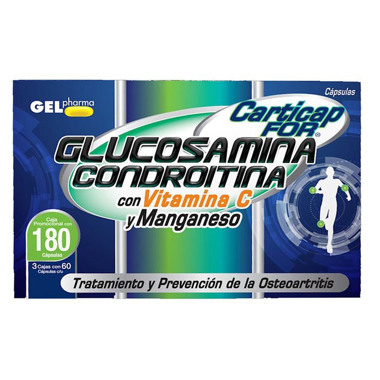 Carticap Glucosamina y condroitina 180 cápsulas — Imagen 1 de 3