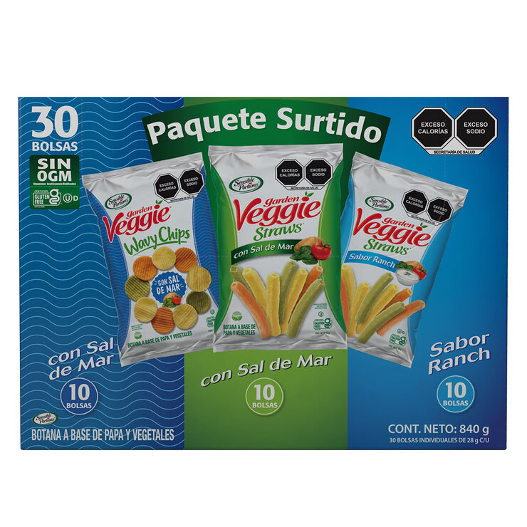 Garden Veggie Papas Surtidas 30 pzas de 28 g — Imagen 1 de 2