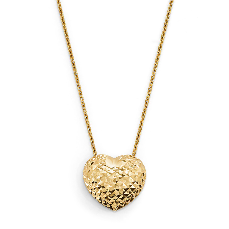 Collar en forma de corazón, oro amarillo de 14kt