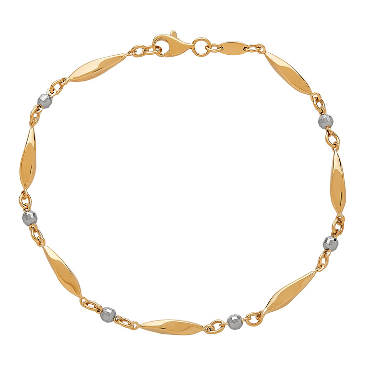 Pulsera,  Oro Blanco y Amarillo de 14kt