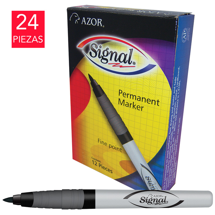 Signal marcador permanente punto fino negro — Imagen 1 de 3