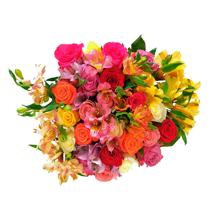Chiltepec, Bouquet de Rosas y Alstromelias Multicolor — Imagen 1 de 2