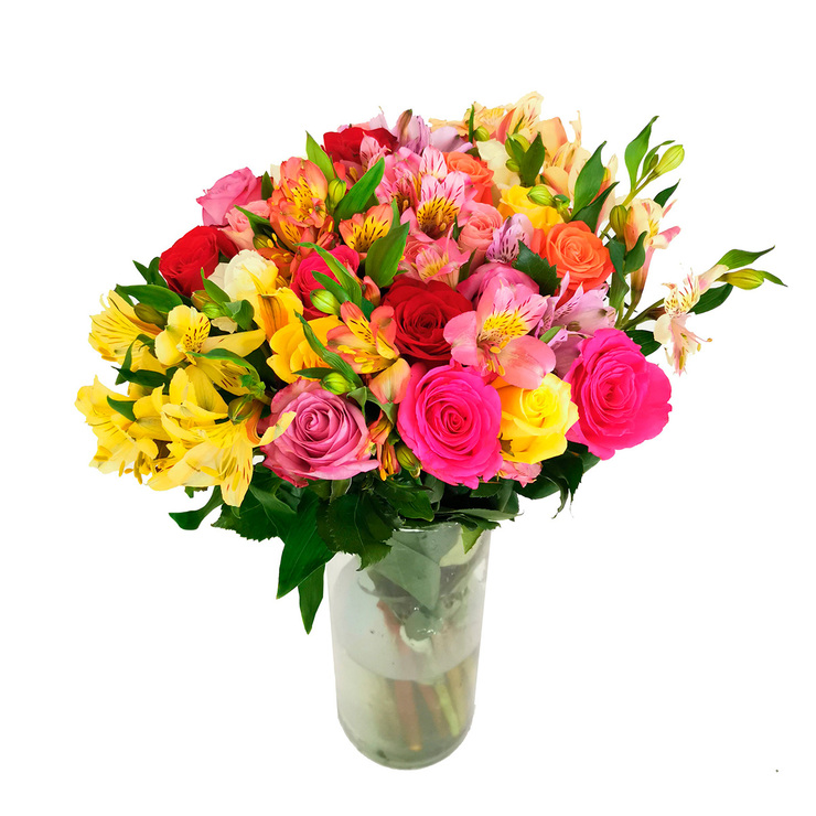Chiltepec, Bouquet de Rosas y Alstromelias Multicolor — Imagen 2 de 2