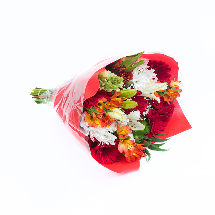 Chiltepec, Bouquet Mixto en Tonos Rojos y Blancos — Imagen 3 de 3