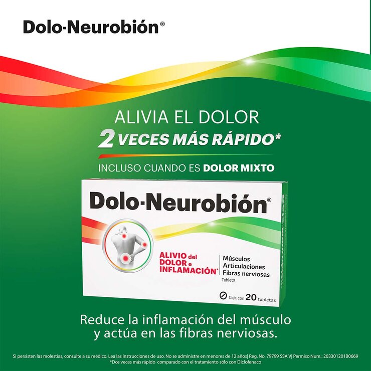Dolo Neurobión 50mg 2 pzas de 20 Tabletas — Imagen 4 de 4