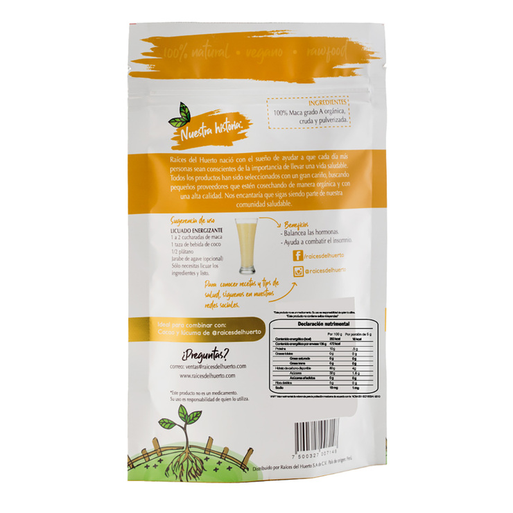 Maca Orgánica Raíces del Huerto 2 pzas de 135 g — Imagen 2 de 2