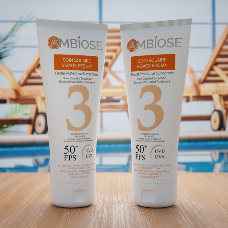 2 Protectores Solares Faciales  FPS 50+  Ambiose 